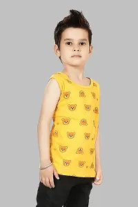 Stylish  panda print round sleeveless multicolor crew tshirt for kids-thumb1