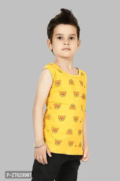 Stylish  panda print round sleeveless multicolor crew tshirt for kids-thumb2