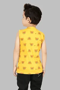 Stylish  panda print round sleeveless multicolor crew tshirt for kids-thumb2