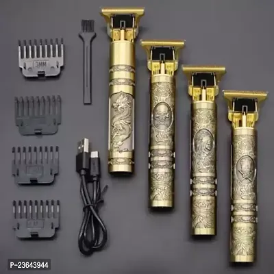 BUDDHA /DRAGON TYPE GOLDEN METAL TRIMMER WITH SHARP BLADE 4 LIMIT COMB 1 BRUSH-thumb0
