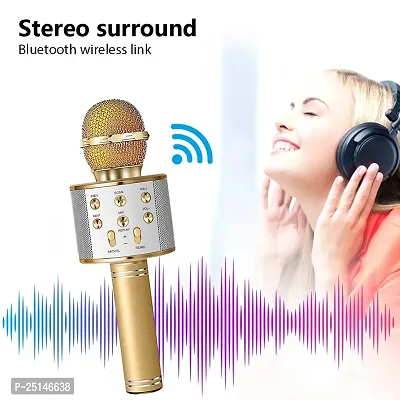 WS858 Bluetooth Wireless Condenser Karaoke Microphone Player Mic Speaker-thumb0