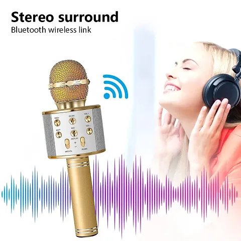 WS858 Bluetooth Wireless Condenser Karaoke Microphone Player Mic Speaker