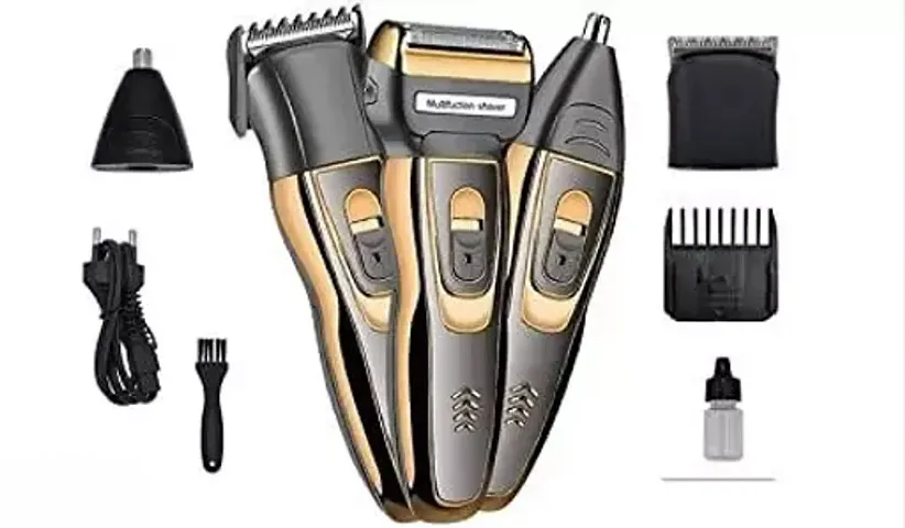 Multifunctional 3 In 1 Electric Foil Shaver Rechargeable Cordless Hair Clipper Beard Nose Hair Trimmer Razor Grooming Kit (multicolor set)