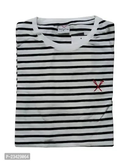 Striped Pattern T-Shirts(Small) (Black1)-thumb0