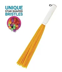 Tintin 20 Plastic Broom With Golden Handle Duster Dust Mop Combo Set-thumb1