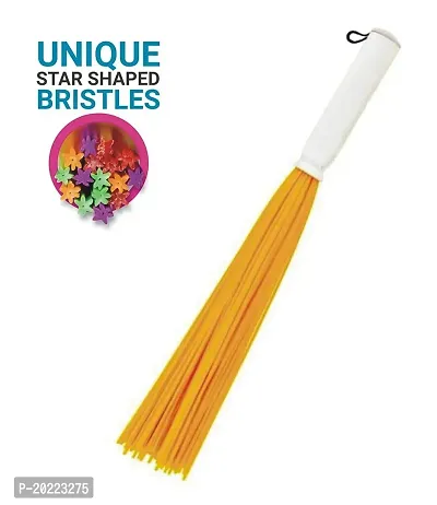 Tintin 20 Plastic Broom With Golden Handle Duster Dust Mop Combo Set-thumb2