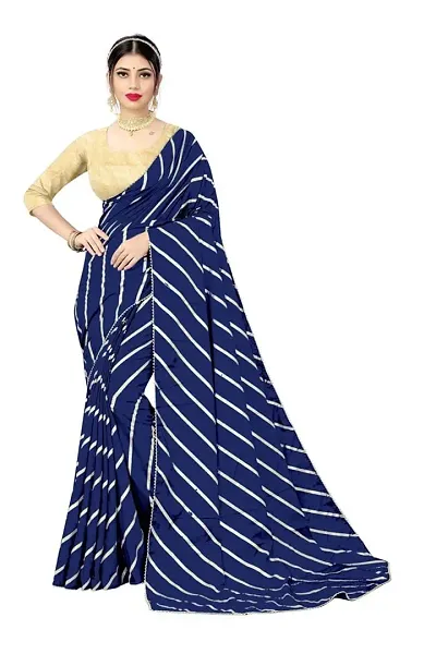 SHRISHARVADA TRANDZ Women's lehriya georgette printed sarees With Blouse Piece saree