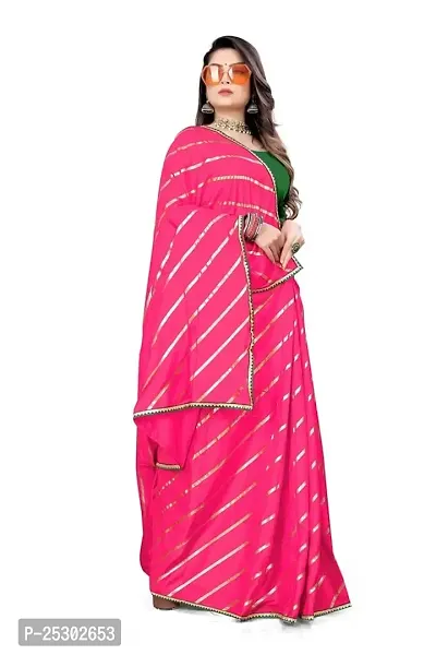 SHRISHARVADA TRANDZ Fancy saree Leheriya design womens (PINK)-thumb4