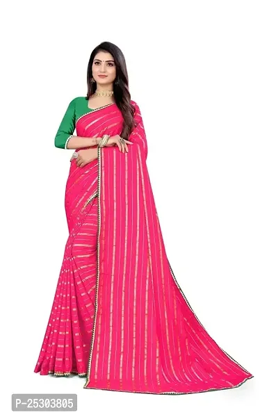 SHRISHARVADA TRANDZ Women's Woven Dola silk Saree leheriya sarees (PINK)