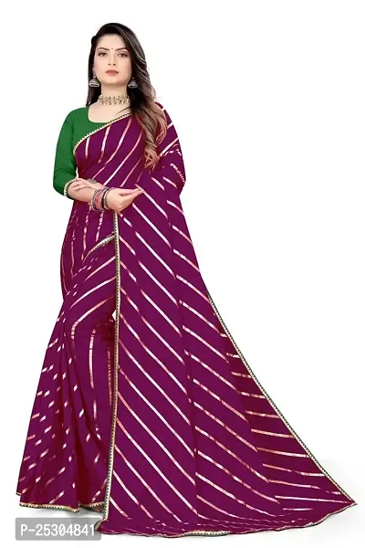 SHRISHARVADA TRANDZ Fancy saree Leheriya design womens (WINE)-thumb0