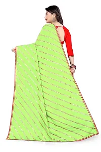 SHRISHARVADA TRANDZ Fancy saree Leheriya design womens (PISTA)-thumb3