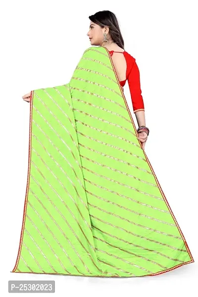 SHRISHARVADA TRANDZ Fancy saree Leheriya design womens (PISTA)-thumb4