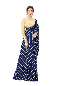 SHRISHARVADA TRANDZ Women's lehriya georgette printed sarees With Blouse Piece saree (Blue)-thumb3