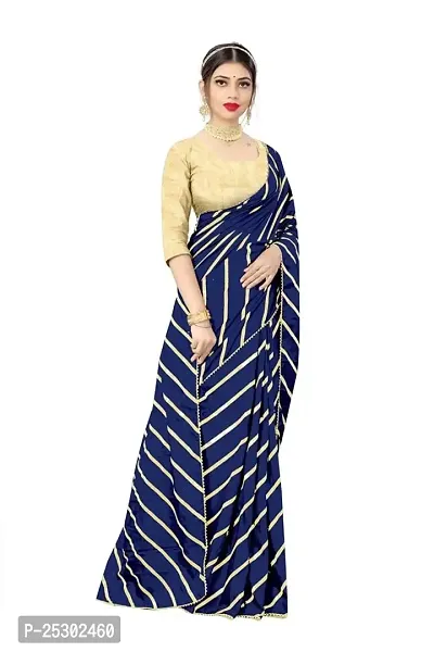 SHRISHARVADA TRANDZ Women's lehriya georgette printed sarees With Blouse Piece saree (Blue)-thumb4