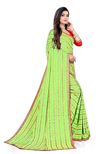 SHRISHARVADA TRANDZ Women's Woven Dola silk Saree leheriya sarees (PISTA)-thumb1