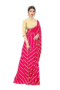 SHRISHARVADA TRANDZ Women's lehriya georgette printed sarees With Blouse Piece saree (Pink)-thumb2