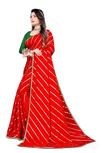 SHRISHARVADA TRANDZ Fancy saree Leheriya design womens (RED)-thumb1