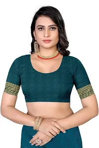 SHRISHARVADA TRANDZ Women's Lace Border Summer style Saree with Blouse Piece (MORPICH)-thumb4