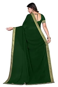 SHRISHARVADA TRANDZ Women's Lace Border Summer style Saree with Blouse Piece (GREEN)-thumb3