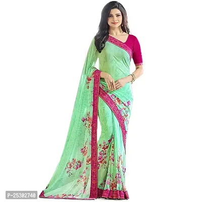 SHRISHARVADA TRANDZ fashion georgette saree with blouse piece sarees. (c green)-thumb0