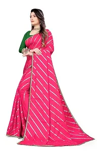 SHRISHARVADA TRANDZ Fancy saree Leheriya design womens (PINK)-thumb1