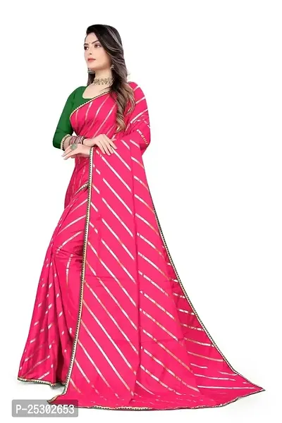 SHRISHARVADA TRANDZ Fancy saree Leheriya design womens (PINK)-thumb2