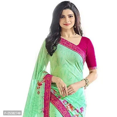 SHRISHARVADA TRANDZ fashion georgette saree with blouse piece sarees. (c green)-thumb3