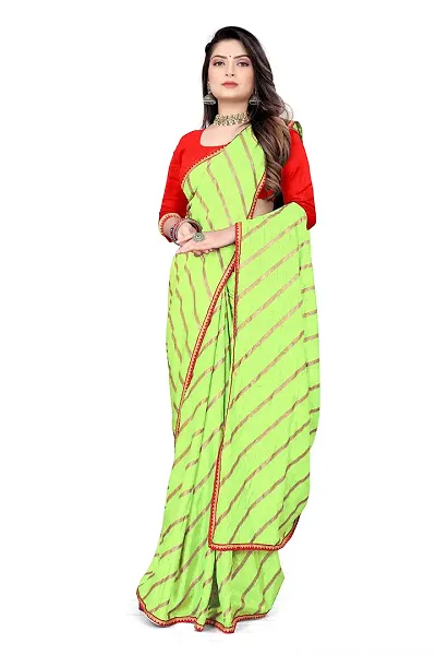 SHRISHARVADA TRANDZ Fancy saree Leheriya design womens