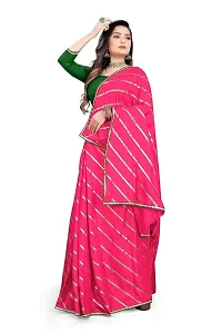 SHRISHARVADA TRANDZ Fancy saree Leheriya design womens (PINK)-thumb2