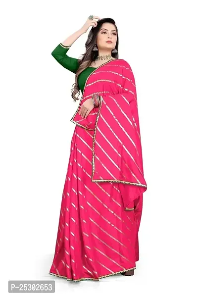 SHRISHARVADA TRANDZ Fancy saree Leheriya design womens (PINK)-thumb3