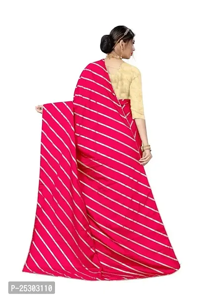 SHRISHARVADA TRANDZ Women's lehriya georgette printed sarees With Blouse Piece saree (Pink)-thumb4