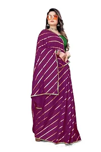 SHRISHARVADA TRANDZ Fancy saree Leheriya design womens (WINE)-thumb3