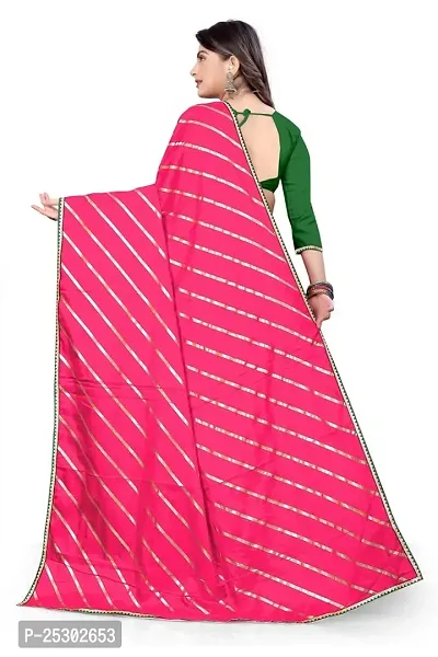 SHRISHARVADA TRANDZ Fancy saree Leheriya design womens (PINK)-thumb5