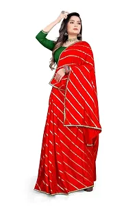 SHRISHARVADA TRANDZ Fancy saree Leheriya design womens (RED)-thumb2