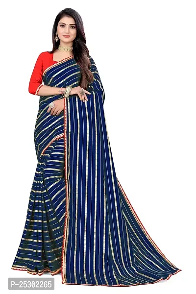 SHRISHARVADA TRANDZ Women's Woven Dola silk Saree leheriya sarees (BLUE)
