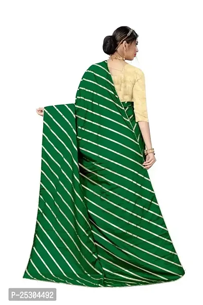 SHRISHARVADA TRANDZ Women's lehriya georgette printed sarees With Blouse Piece saree (Green)-thumb4