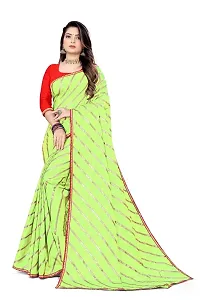 SHRISHARVADA TRANDZ Fancy saree Leheriya design womens (PISTA)-thumb4