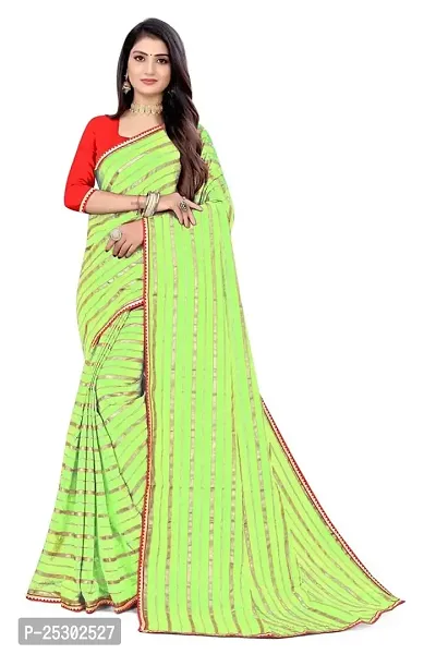 SHRISHARVADA TRANDZ Women's Woven Dola silk Saree leheriya sarees (PISTA)