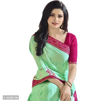 SHRISHARVADA TRANDZ fashion georgette saree with blouse piece sarees. (c green)-thumb2