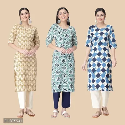 Classic Crepe Printed Kurtis For Women Combo Pack Of 3