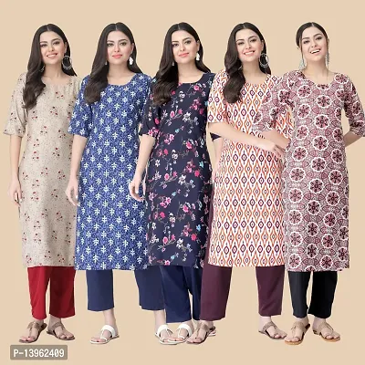 Classic Crepe Printed Kurtis Combo For Women-thumb2