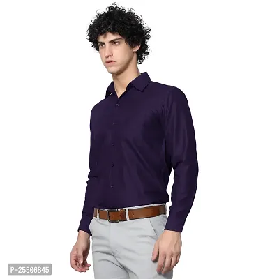 Reliable Blue Cotton Solid Long Sleeve Formal Shirts For Men-thumb2