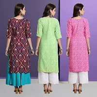 Stylish Fancy Designer Crepe Printed Kurta For Women Combo Of 3-thumb1