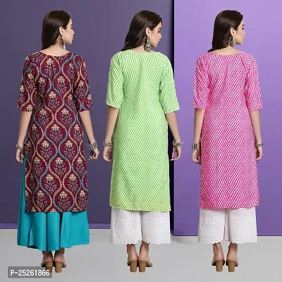 Stylish Fancy Designer Crepe Printed Kurta For Women Combo Of 3-thumb2