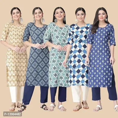 Classic Crepe Printed Kurtis Combo For Women-thumb2