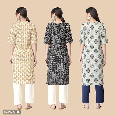 Classic Crepe Printed Kurtis For Women Combo Pack Of 3-thumb2