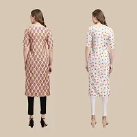 Women's Crepe Digital Printed Straight Kurti {Pack of 2}-thumb1