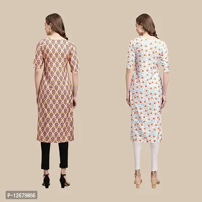 Women's Crepe Digital Printed Straight Kurti {Pack of 2}-thumb2