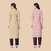 Stylish Multicoloured Crepe Printed Kurta For Women- Combo Of 2-thumb1