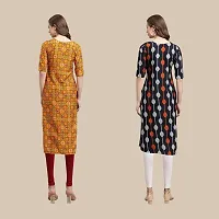 Women's Crepe Digital Printed Straight Kurti {Pack of 2}-thumb1